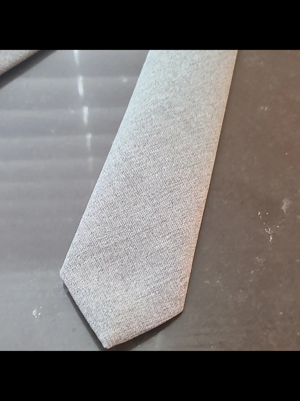 J. T0DD Men's Gray Solid Textured Skinny Necktie Tie 80s Retro